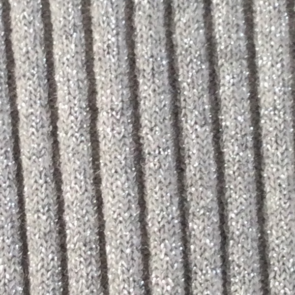 Express Womens Rib Knit Sparkle Gray Turtleneck Sweater - Picture 4 of 10